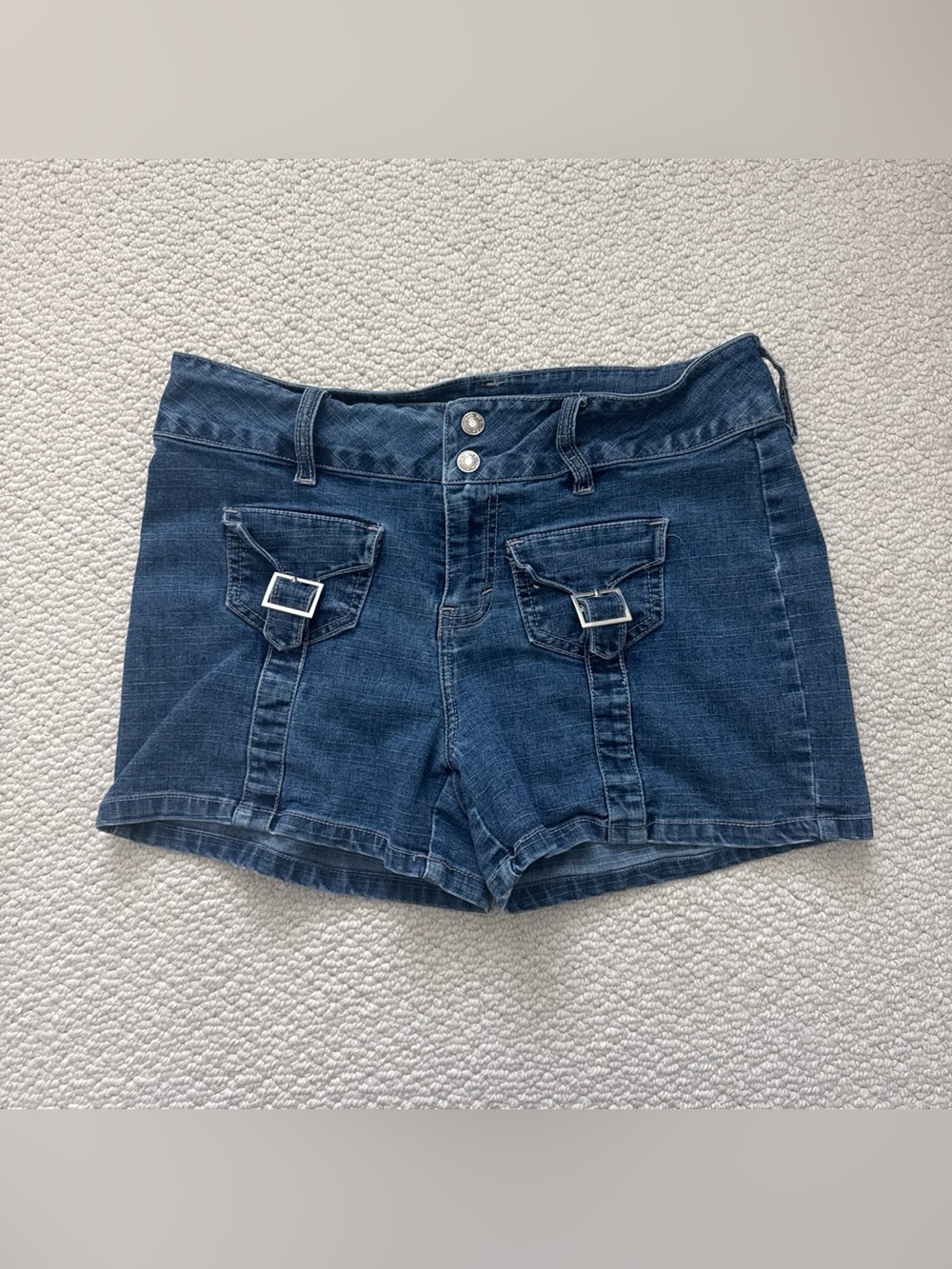 Route 66 Dark Blue Denim Cargo-Style Women's Shorts